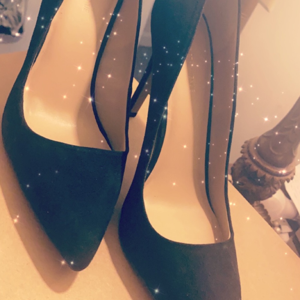 Black Micro Suede Pumps *never worn*